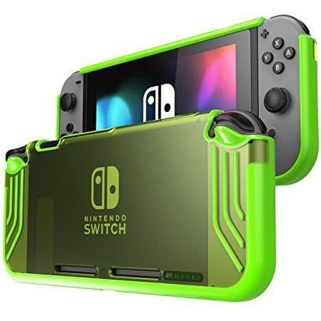 Mumba Nintendo Switch case, [Slimfit Series] Premium Slim Clear Hybrid Protective Case for Nintendo Switch 2017 release (Clear/Green)