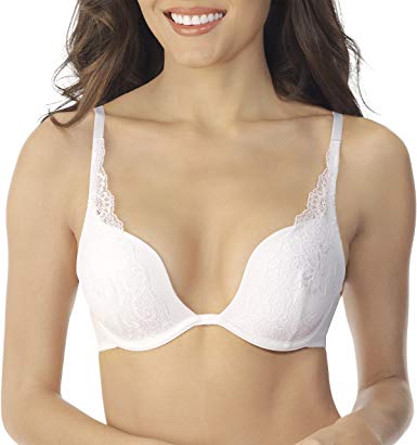 VASSARETTE Women's Extreme Plunge Lace Push up Underwire Bra 75209