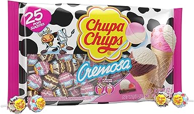 Chupa Chups - Cremosa Ice Cream Lollipops - Pack of 25 - Creamy and Dreamy Flavours