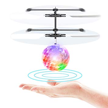 TOYK Flying Ball Toys, RC Toy for Kids Boys Girls Gifts Rechargeable Light Up Ball Drone Infrared Induction Helicopter with Remote Controller for Indoor and Outdoor Games