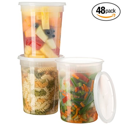Basix Deli Food Storage Container With Lids 32 Ounce Pack Of 48 Deli Containers