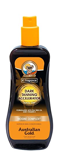 Australian Gold Dark Tanning Accelerator Spray Gel, 8 Ounce | Moisturize & Hydrate Skin