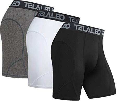 TELALEO Men's Long Compression Shorts Cool Dry Sports Tights