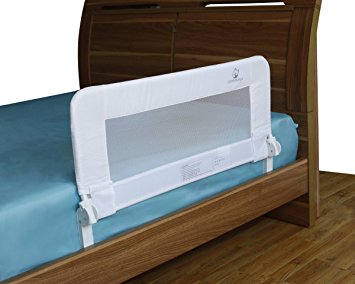 Toddler Bed Rail Guard for Convertible Crib, Twin, Double, Full Size Queen & King, Bedrails by ComfyBumpy (White)