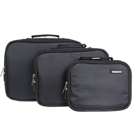Damero 2pcs/set Portable Electronic Accessories Travel Organizer Case, Cosmetic Bag - New Version