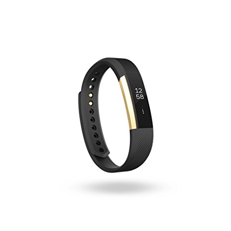 Fitbit Alta Fitness Tracker, Special Edition Gold, Black, Small
