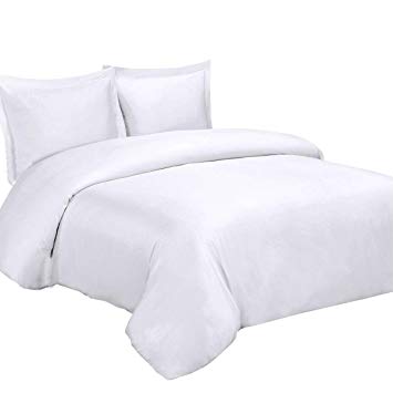 sheetsnthings 100% Bamboo Duvet Cover Set -Full/Queen, Solid White- Super Soft, Rayon from Bamboo (Viscose) Duvet Covers