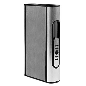 Aluminum Pocket Cigarette Case Automatic Ejection Holder Lighter Metal Box