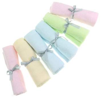 Baby Washcloths 100 Organic Bamboo Fiber 10 x 10 inches 6 Packs 4 Colors
