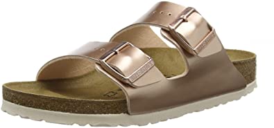 Birkenstock ARIZONA Birko-Flor, Women's Mules Open Toe Sandals, Brown (Electric Metallic Copper Electric Metallic Copper)