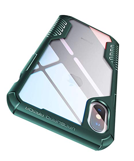 MOBOSI Vanguard Armor Designed for iPhone X Case/iPhone Xs Case, Rugged Cell Phone Cases, Heavy Duty Military Grade Shockproof Drop Protection Cover for 10x/10xs 5.8 Inch 2017/2018 (Green)