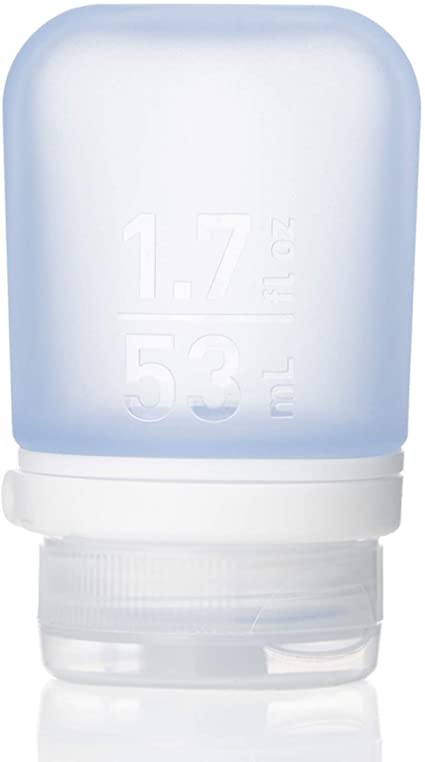 humangear GoToob  Refillable Silicone Travel Size Bottles with Locking Cap, Blue, Small (1.7oz)
