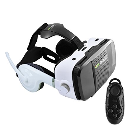 VIGICA VR BOSS Virtual Reality Headset 3D Glasses with Headphone for 4.0-6.3 inch Smartphone with Bluetooth Remote Control