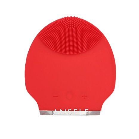 Docooler® Silicone Skin Mini Ultrasonic Rechargeable Facial Cleansing Brush Beauty Instruments Red