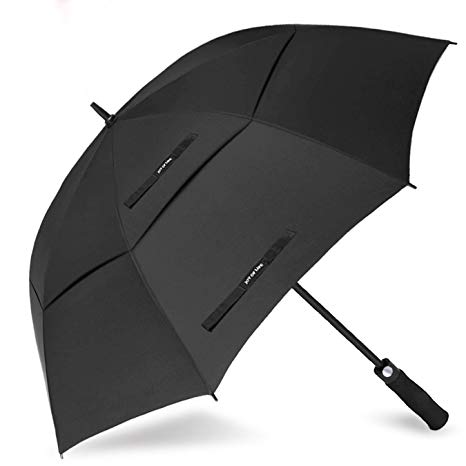 ZOMAKE Vented Sun Umbrella - Golf Umbrella Windproof Large 62 inch Double Canopy Automatic Open Umbrella for Men - Stick Umbrellas