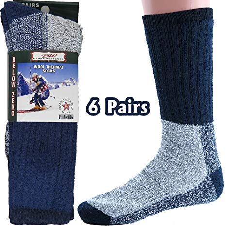 Mens Womens Thermal Socks Heavy Extreme Cold Weather Boot Socks 6-pack By DEBRA WEITZNER