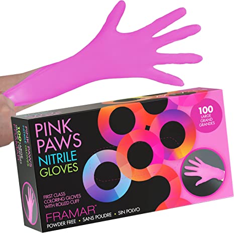 FRAMAR Pink Gloves Disposable Latex Free – Plastic Gloves Disposable, Cleaning Gloves, Non Latex Gloves
