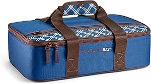 Rachael Ray Lasagna Lugger Insulated Casserole Carrier, Standard, Navy Plaid