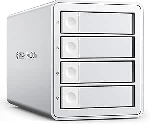 ORICO Daisy Chain 4 Bay Hard Drive Enclosure USB 3.1 Gen 2 Aluminum Das Enclosure Support 22TB and Expansion Max Up to 264TB for 3.5-inchs HDD -9948C3