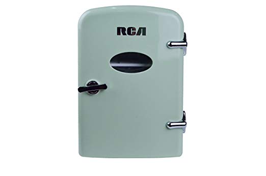 RCA Mini Compact Beverage Refrigerator, Mint Green, Great for the office, keep small meals cool