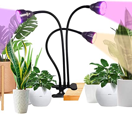 Grow Light,2020 Tri-Head Full Spectrum Plant Light for Indoor Plants Seeding Succulents Micro-Greens,3 Modes & 10 Dimmable,Timing 3H/9H/12H