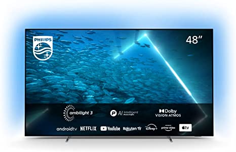 Philips 48OLED707/12 OLED Android TV OLED 4K UHD 48", Ambilight, Compatible con Alexa y Google Assistant, Dolby Vision y Dolby Atmos, 2022