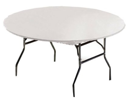 Creative Converting Round Stay Put Plastic Table Cover, 60-Inch, White