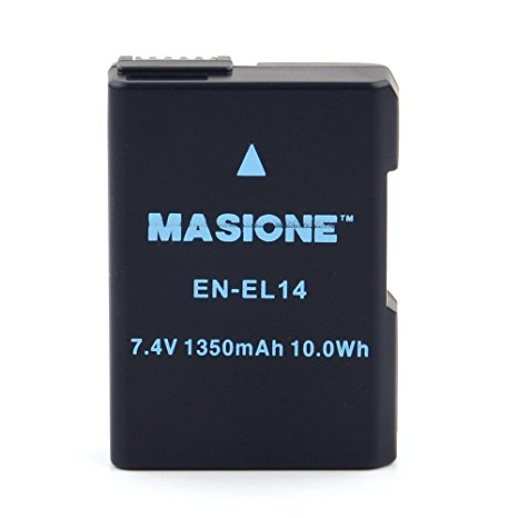 Masione 7.4V Rechargeable Li-ion EN-EL14 Battery for Nikon D3100 D3200 D3300 D5100 D5200 D5300 D5500 P7000 P7100 P7700 DSLR Cameras EN-EL14a