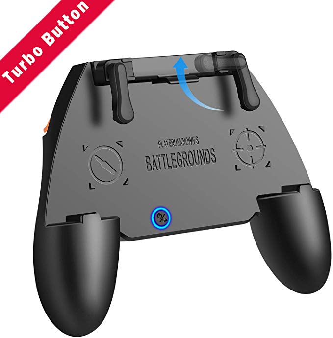 PUBG Mobile Controller COD Mobile Game Controller with Auto Mode Fire Button, Capacitance Mapping L1 R1 Aim and Shoot Triggers Gamepad, Joystick Remote Grip for 4.7-6.5"  Android iOS Phone Accessories