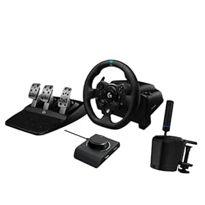 Logitech G923 Racing Wheel and Pedals   RS Shifter & Handbrake   Racing Adapter Bundle - Xbox X|S/Xbox One/PC