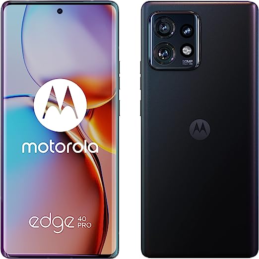 Motorola Edge 40 Pro 5G (Interstellar Black) Dual-SIM (Nano, eSIM) 256GB Storage   12GB RAM GSM Unlocked Android Smartphone - International Version