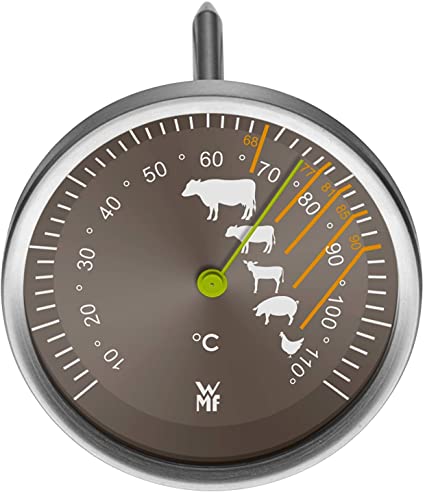 WMF Scala meat thermometer with gradations for the recommended core temperature for beef, veal, lamb, pork and poultry