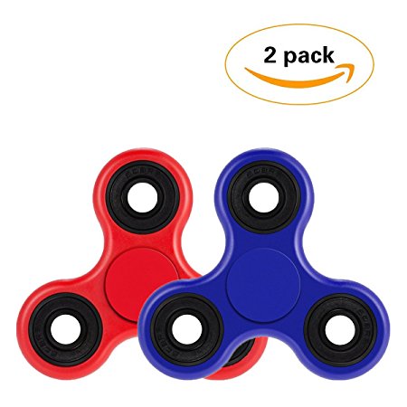 2 Pack EDC Fidget Spinner, Hand Tri-Spinner Fidget Stress Relief Toys for Adults and Kids, All-in-one Design High Speed Ceramic Bearing 2-3 Min Spins,Relieves your ADD ADHD Autism Anxiety and Boredom