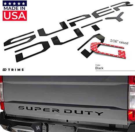 BDTrims Tailgate Raised Letters Compatible with Super Duty Models 2017-2019 (Black)