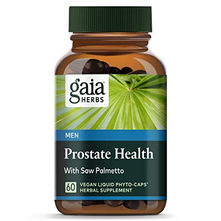 Gaia Herbs Prostate Health, Vegan Liquid Capsules, 60 Count - For Prostate Support and Healthy Male Hormone Balance, Saw Palmetto Prostate Supplement