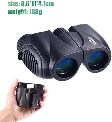 Binoculars, Compact Folding Telescope 10 x 22 with Dust Proof for Kids, Concert, Bird Watching, Traveling, Hand Strap and Carrying Bag Included - MBC03