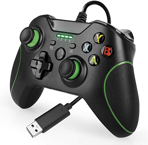 Wired Controller for Xbox One, Xbox One Dual Vibration USB Wired Game Controller Gamepad for Xbox One/ X/ S/ PC Windows 7/8/10