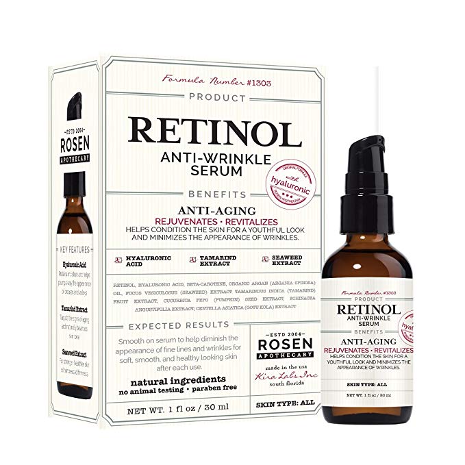 Rosen Apothecary Retinol: Anti-Wrinkle Serum with Hyaluronic 1oz / 30ml