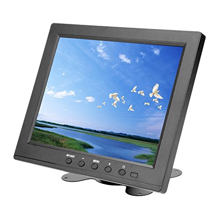 Lanno HD 8inch TFT Color LCD Video Monitor Screen 1204768 VGA BNC AV for PC VCD DVD Home Security Camera Black