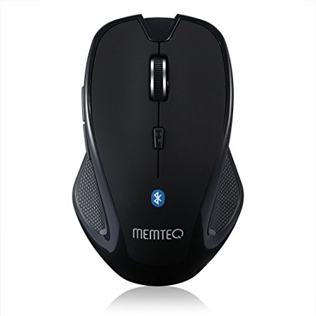 MEMTEQ® Wireless Bluetooth Mouse, Ergonomic Gaming Mouse, 3D Optical Computer Mice, for Bluetooth-enabled laptops/tablets/PC (Black)