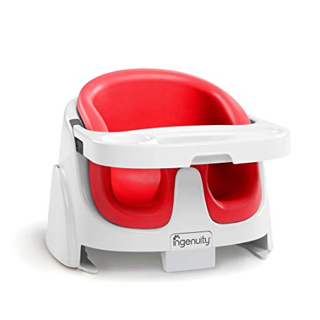 Ingenuity Baby Base 2-in-1 Booster Seat, Poppy Red