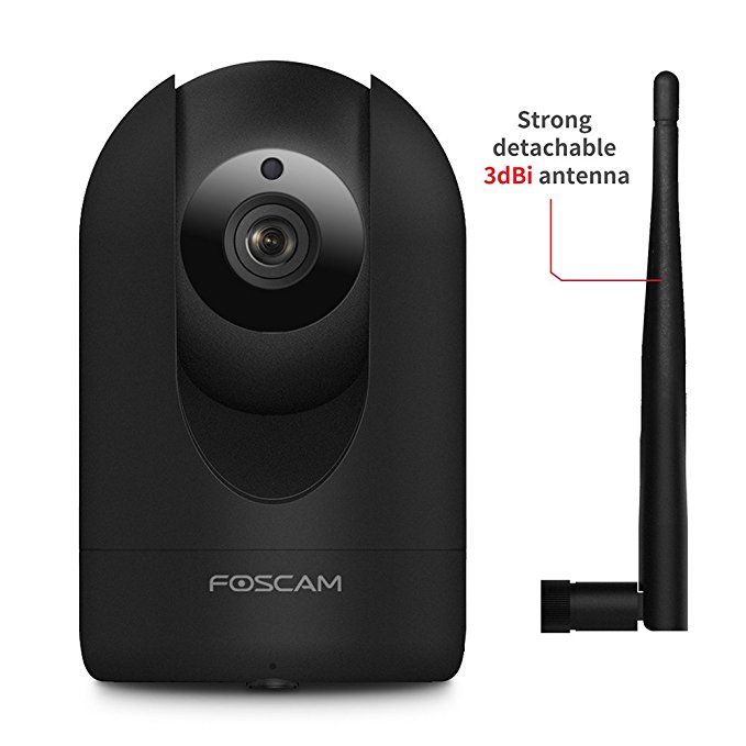 Foscam Full HD 1080P WiFi IP Camera, 2MP Indoor Pan/Tilt Wireless Home Security Surveillance Camera with Night Vision, Motion Detection, Free Cloud Service Available, R2E Matte Black