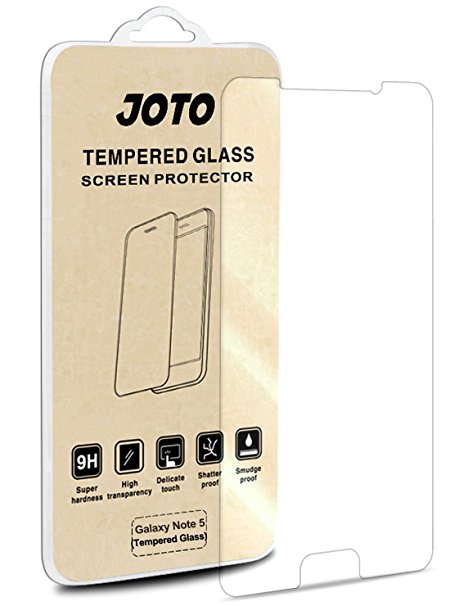 Galaxy Note 5 Tempered Glass Screen Protector - JOTO Samsung Galaxy Note5 Premium Glass Screen Shield Guard, Super Crystal Clear, Real Glass Screen Protector for Galaxy Note 5, SM-N920 (2015) (1 Pack)