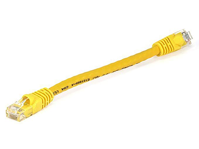 Monoprice 0.5FT 24AWG Cat5e 350MHz UTP Ethernet Bare Copper Network Cable - Yellow