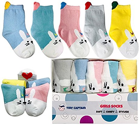 Baby Toddler Girls Socks For 1-3 Year Old Girl Cute Ankle Bunny Cartoon Cotton Sock Tiny Captain