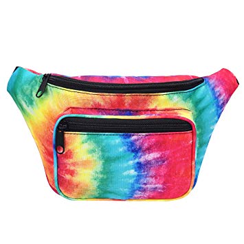 HDE Fanny Pack [80's Style] Waist Pack Outdoor Travel Crossbody Hip Bag (Tie Dye)