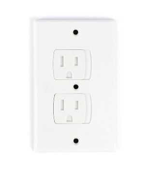 Self-Closing Electrical Outlet Covers for Baby Proofing | Automatic Sliding Electrical Safety Covers | Made with BPA Free Plastic (4 Pack, White)