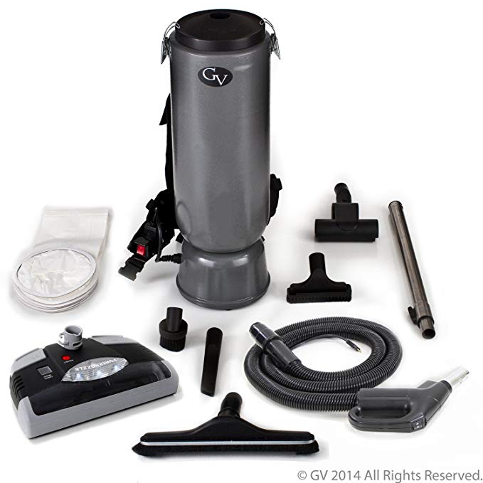 GV 10 Quart Commercial BackPack Vacuum with power nozzle head. Most Powerful with 2 year warranty Restaurant Industrial