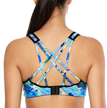 ATTRACO Women's Light Support Sports Bra Cross Back Soft Wireless Tank Top