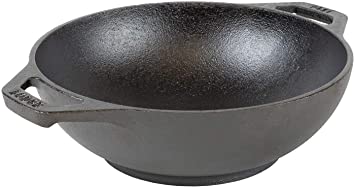 Lodge L6MW 6.25 in Cast Iron Mini Wok, Black